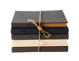 Stack of books tied with twine isolated on transparent background png