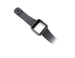 Realistic black smart watch on a transparent background png
