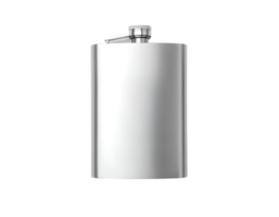 Mockup of a metal flask isolated on transparent background png