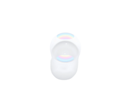 Realistic transparent soap bubble with rainbow reflection isolated on transparent background png