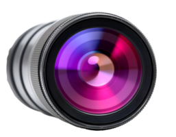 Camera lens with reflection isolated on transparent background png