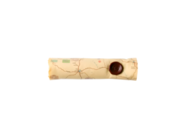 Old paper map isolated on transparent background png