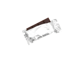 Chocolate bar in crumpled paper isolated on transparent background png