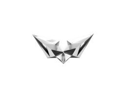Silver paper origami bird isolated on transparent background png