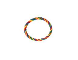 Circle of colorful rope isolated on transparent background png