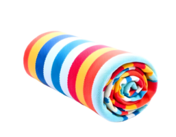 Rolls of colorful fabric isolated on transparent background png