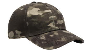 A camouflage cap with a black and white pattern png