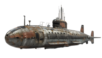 A rusted submarine is shown in this image png