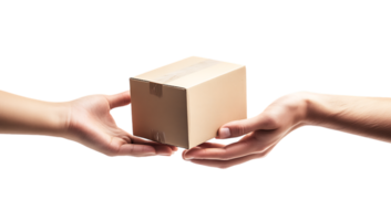 Hands passing a box png