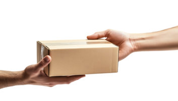 Hands passing package png