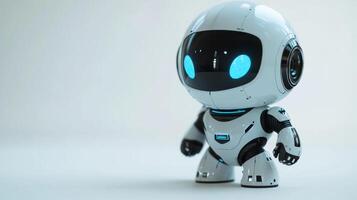 A small robot with glowing eyes photo