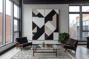 Geometric Abstraction in a Modern Loft Interior photo