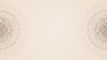 Looping Animation Of Simple Clean Intricate Cream Circular Mandala Horizontal Background in Soft Beige With Subtle Accents video