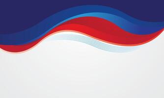 Blue red wave abstract background with gradient colors vector