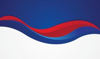 Abstract stylish blue red wave background vector