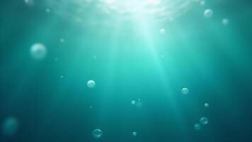 Underwater Bubbles with Sun Rays Background photo