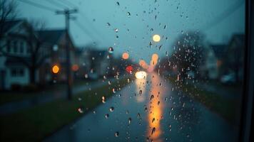 Rainy Day Reflections Through Window Glass photo