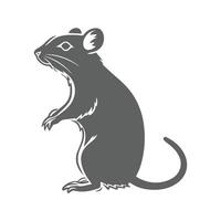 silhouette of mouse animal isolated on white background. . vector