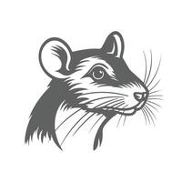 A rat head on a white background vector