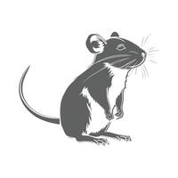 A black and white drawing of a mouse vector
