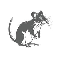 A black and white rat on a white background vector