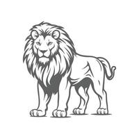 Lion standing on white background. vector