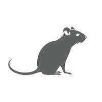 A rat is shown in a silhouette on a white background vector