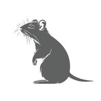 silhouette of mouse animal isolated on white background . vector