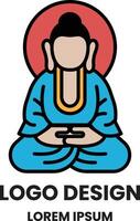 A blue figure with a red circle around it vector