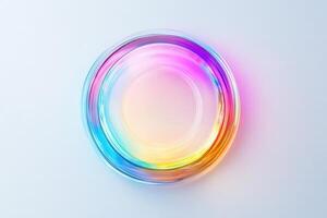 Iridescent concentric glass discs creating vibrant rainbow pattern photo