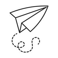 Hand drawn outline paper airplane isolated on white background vector