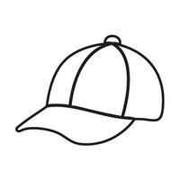 Hand drawn outline cap isolated on white background vector