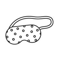 Hand drawn outline sleep mask isolated on white background vector