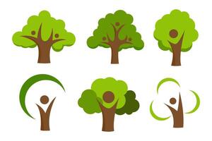 PrinCollection of trees. tree set isolated on white background vector