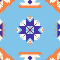 Native American tribal fabric with a geometric square and triangle shape ethnic seamless pattern, designed for tile and carpet on light green vector
