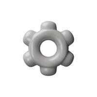 3d render gear. Three-dimensional illustration icon of settings. Equipment industry technology wheel symbol. Engineering motion element. Teamwork progress infographic concept. Strategy growth vector
