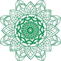 A green and white mandal design vector