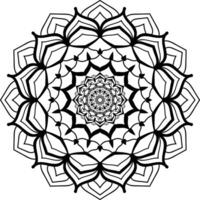 A black and white mandal design with a circular pattern vector