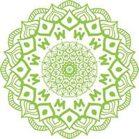 A green circular design with a floral pattern vector