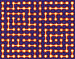 Neon Red Data Stream. Glowing Cyber Maze. Abstract Red High-Tech Network with Electric Connections vector
