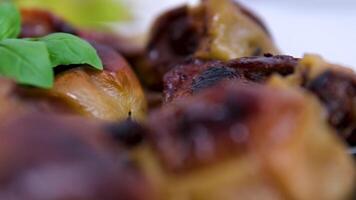 Foie Gras on caramelized apples with sauce video
