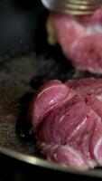 Chef Flips Steak on Grill Pan and Takes it Off video