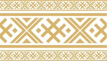 golden color seamless Belarusian national ornament. Ethnic endless black border, Slavic frame vector