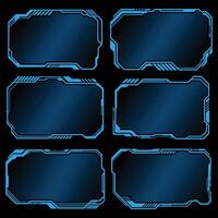Different abstract futuristic hud frames collection vector