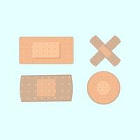 Set of four adhesive patches of different shapes vector