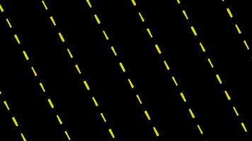 Diagonal Yellow Dashed Lines on Black Background video