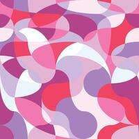 Bright neon purple and pink colors seamless texture with round bending shape. Smooth curved contours mosaic endless pattern with overlap effect. Abstract geometric background vector