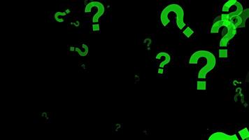 Multiple Green Question Marks Spinning video