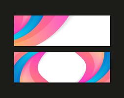 colorful wave abstract business banner design template vector