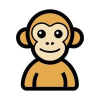 Simple and Clean Monkey Face Logo vector